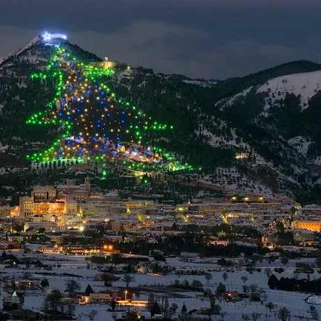 GUBBIO, L'ALBERO E IL PRESEPE