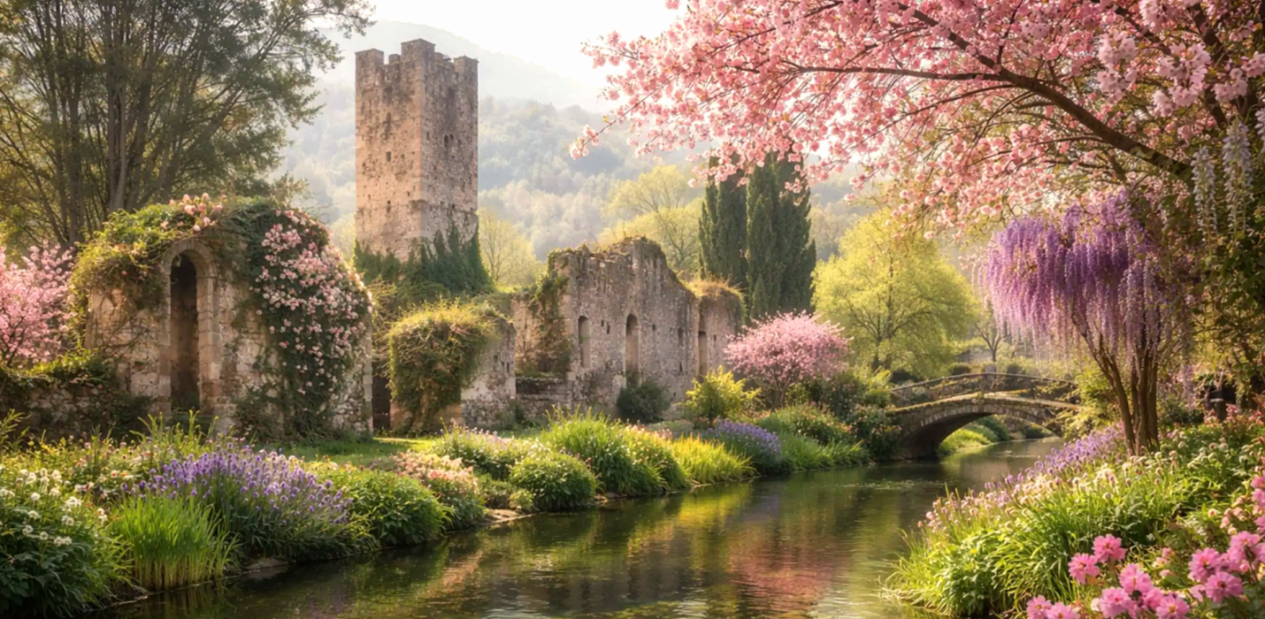 GIARDINO DI NINFA E CASTELLI ROMANI