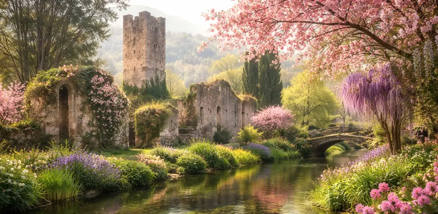 GIARDINO DI NINFA, CASTELLI ROMANI E INFIORATA DI GENZANO