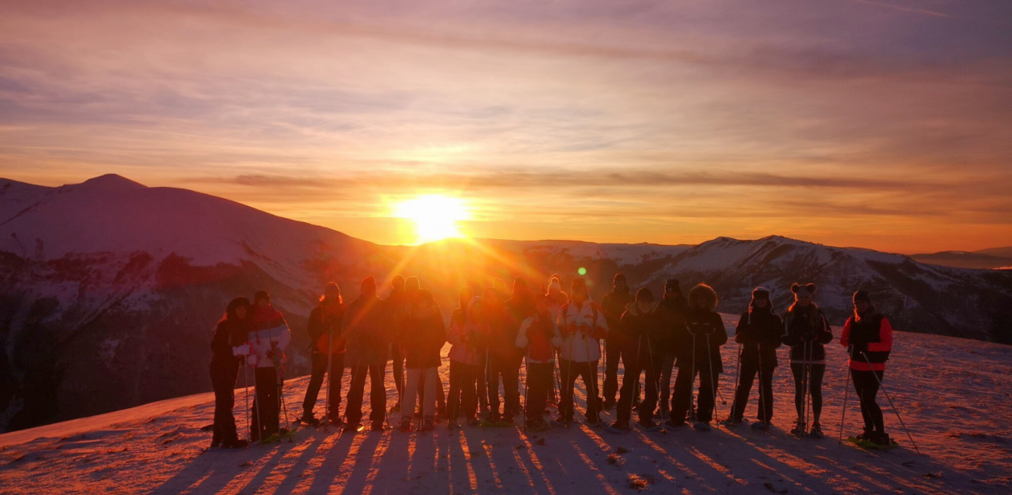 TRAMONTO IN CIASPOLE AI PIANI DI RAGNOLO TRAMONTO IN CIASPOLE AI PIANI DI RAGNOLO