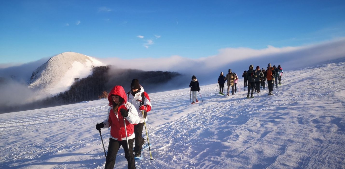 TRAMONTO IN CIASPOLE AI PIANI DI RAGNOLO TRAMONTO IN CIASPOLE AI PIANI DI RAGNOLO