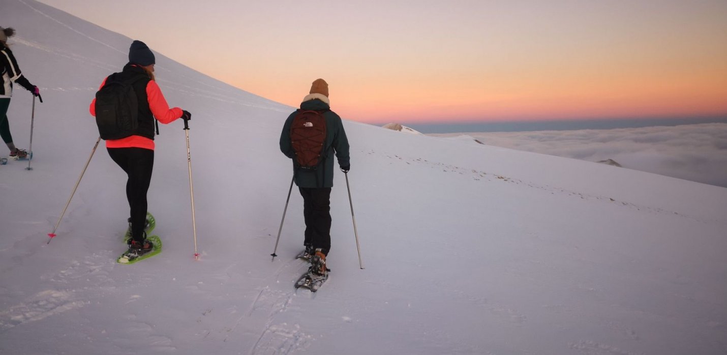 TRAMONTO IN CIASPOLE AI PIANI DI RAGNOLO TRAMONTO IN CIASPOLE AI PIANI DI RAGNOLO